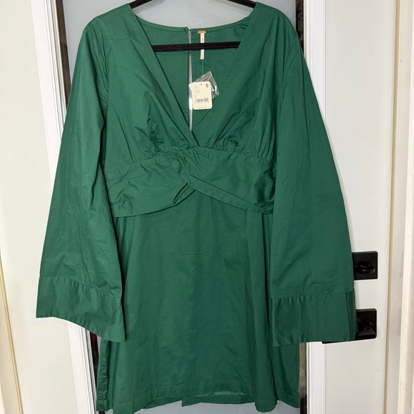 Free People Green Mini Dress Size L - Picture 3 of 10